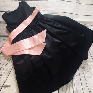 Girls black formal dress with pink belt
